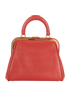 Vintage Kisslock Top Handle Bag, &pound;450, Handbags, Red, Leather, Back view